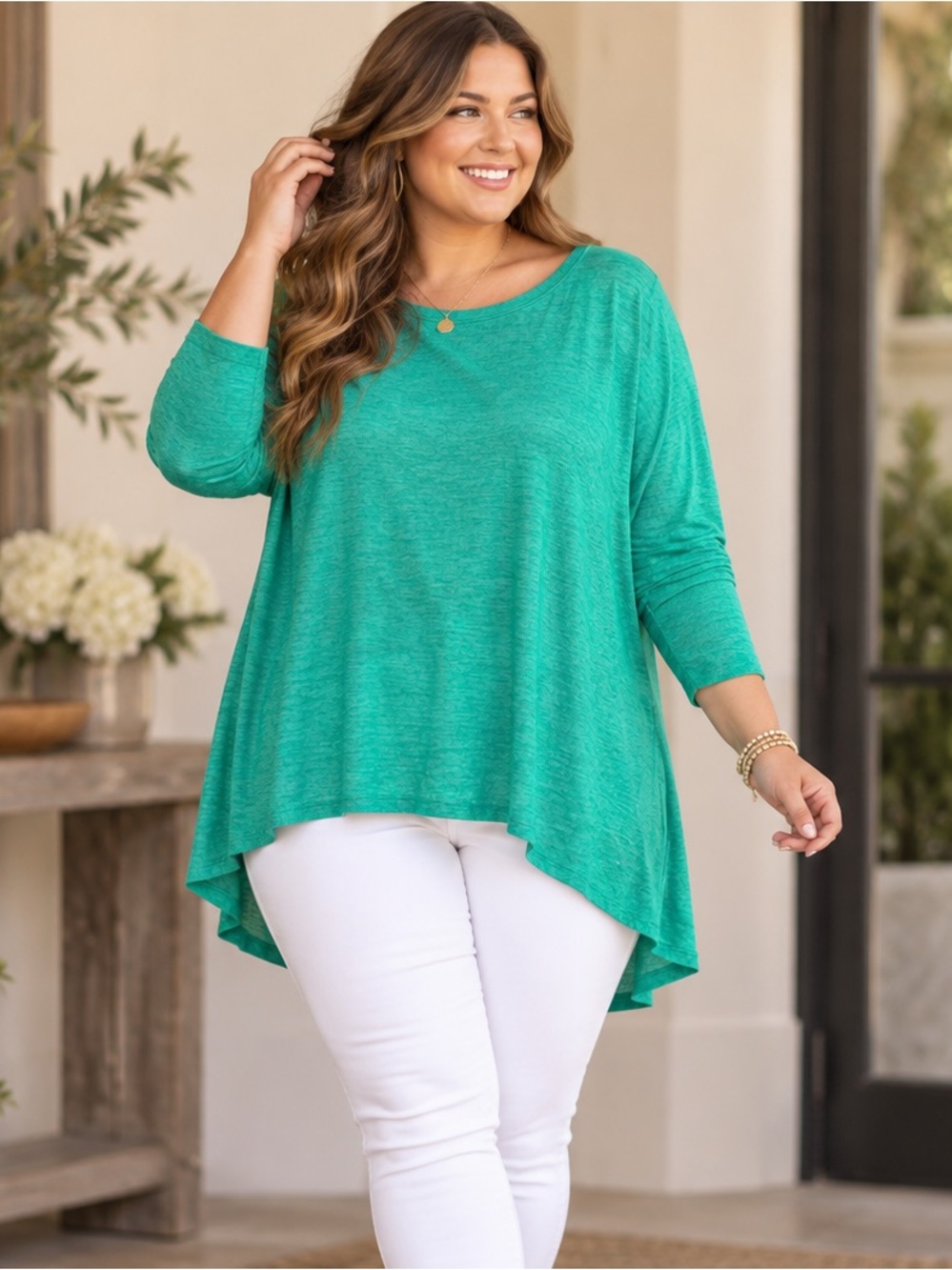 Philosophy High-Low Open Knit Long Sleeve Pullover Top - XL